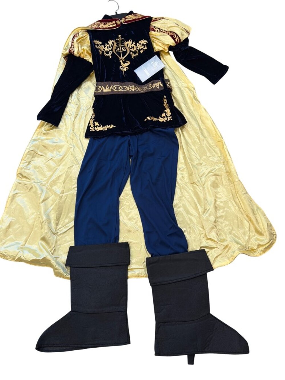 Disney Medieval Knight Costume Cape Belt Pants & Boot Covers Size 9/10 NWT